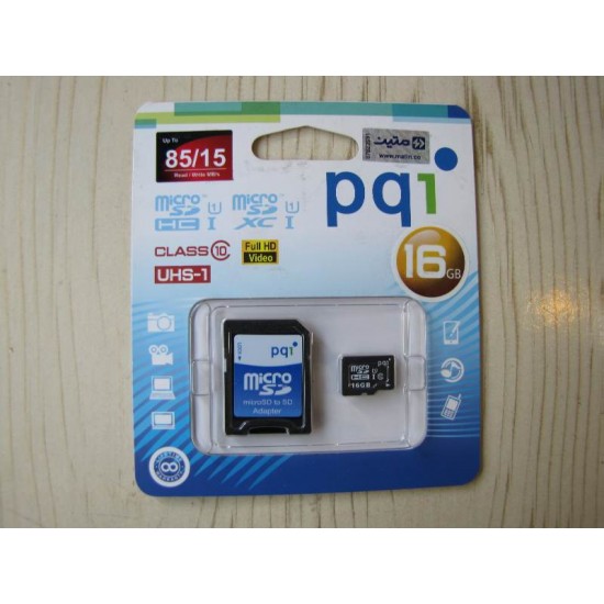 کارت حافظه میکرو اس دی پی کیو آی 16گیگابایت | Micro SDHC Class 10 UHS-I 16GB+SD 